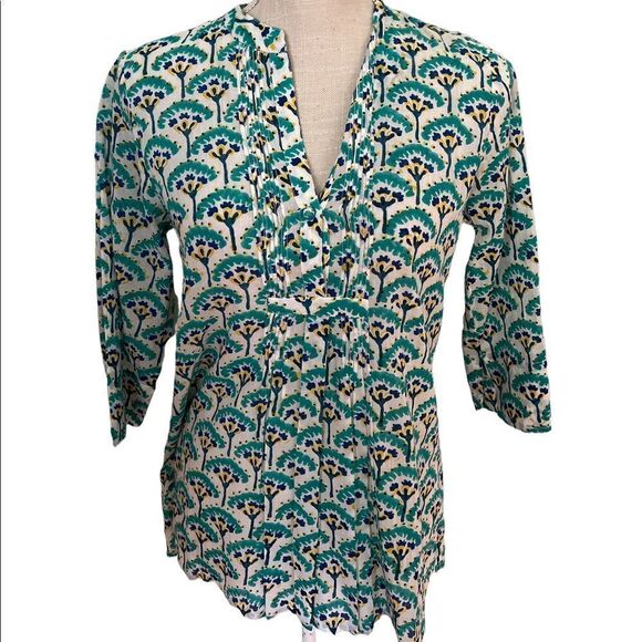 Roberta Roller Rabbit Arles shirt Lina Aqua Xs - Picture 1 of 7
